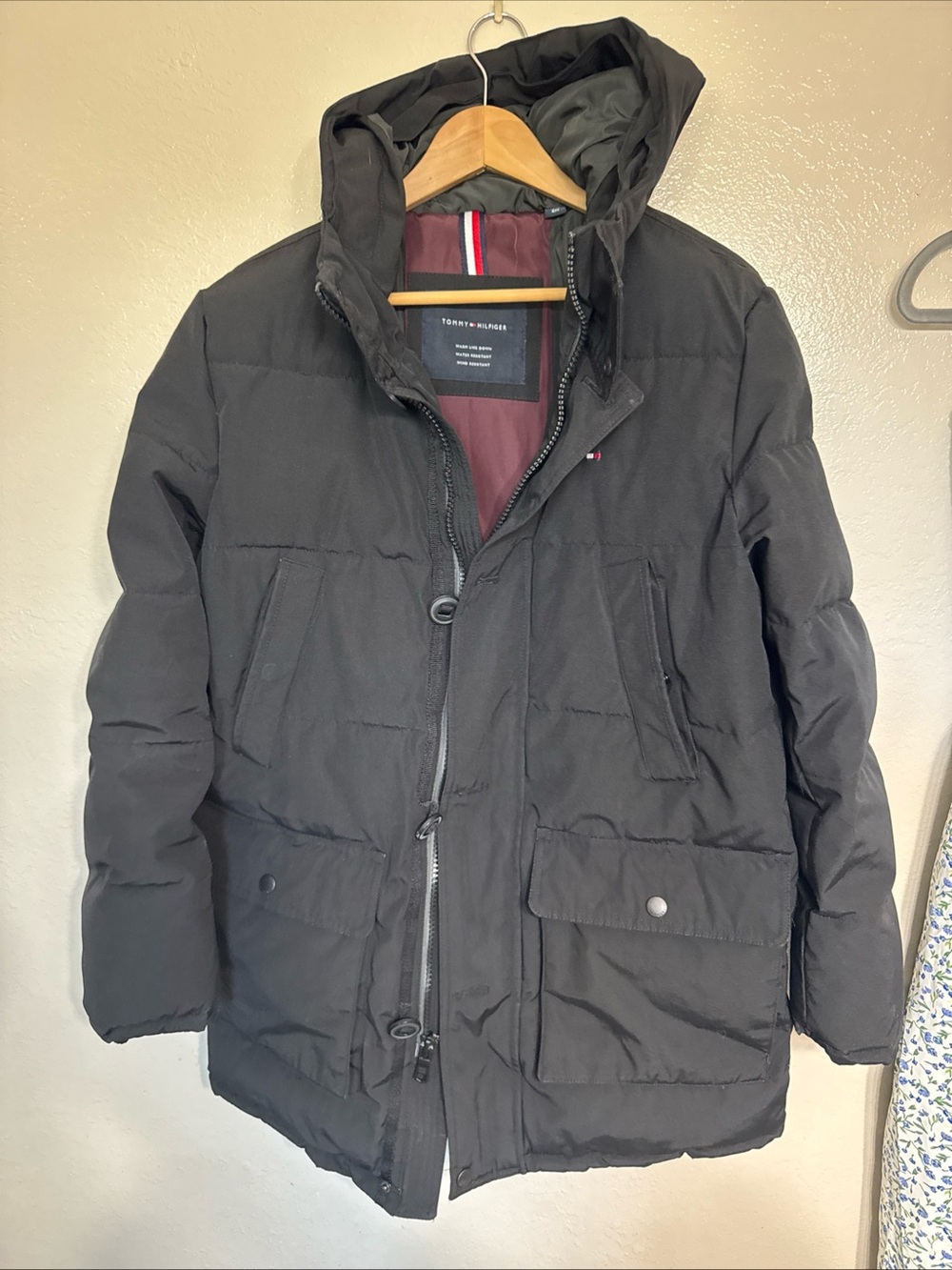 Tommy Hilfiger Black Puffer Jacket with Hood
